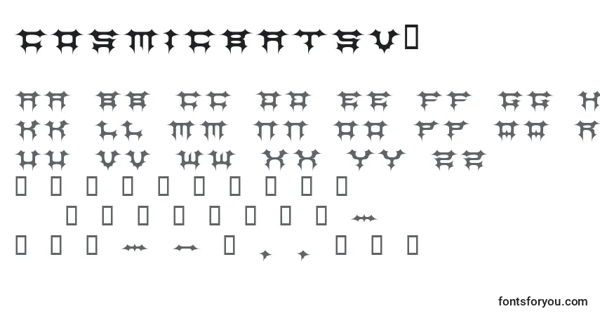 Czcionka CosmicbatsV1 – alfabet, cyfry, specjalne znaki