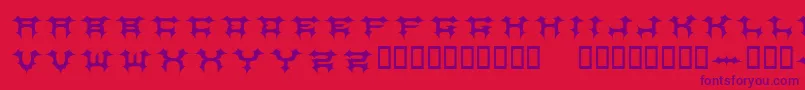 CosmicbatsV1-Schriftart – Violette Schriften auf rotem Hintergrund