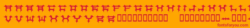 Czcionka CosmicbatsV1 – czerwone czcionki na pomarańczowym tle
