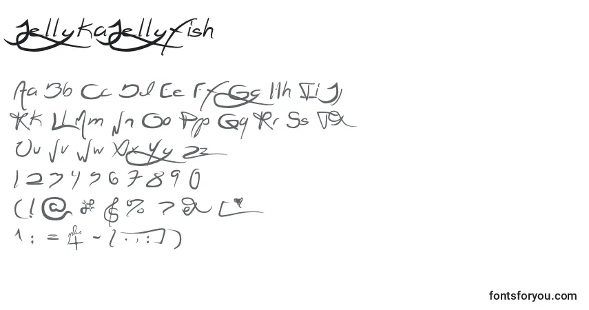 A fonte JellykaJellyfish – alfabeto, números, caracteres especiais
