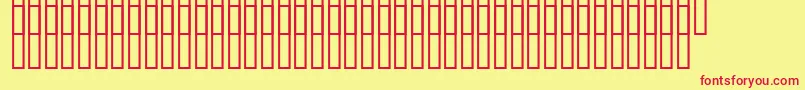 フォントUzgeopunkt – 赤い文字の黄色い背景
