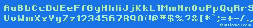 Police Onesize – polices vertes sur fond bleu