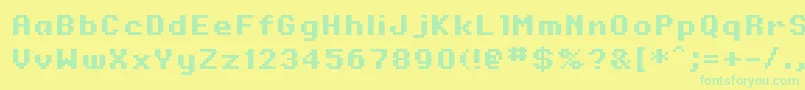 Czcionka Onesize – zielone czcionki na żółtym tle