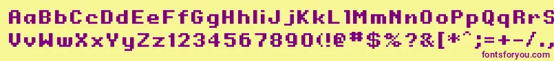 Onesize Font – Purple Fonts on Yellow Background