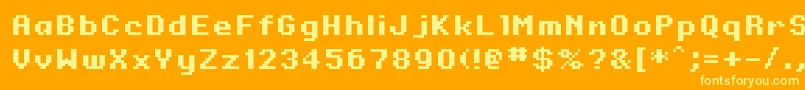 Police Onesize – polices jaunes sur fond orange