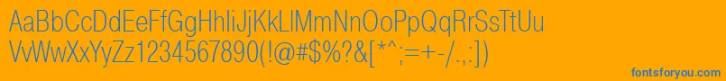 PragmaticaCondensedExtralight Font – Blue Fonts on Orange Background