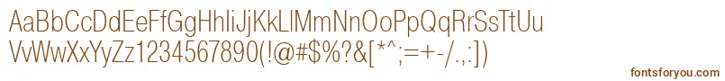 PragmaticaCondensedExtralight Font – Brown Fonts on White Background