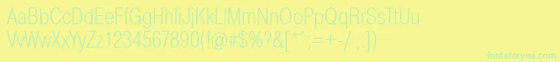 PragmaticaCondensedExtralight Font – Green Fonts on Yellow Background