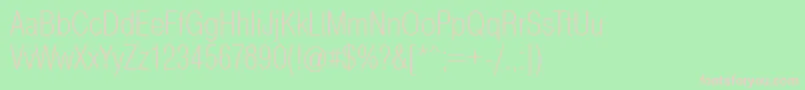 PragmaticaCondensedExtralight Font – Pink Fonts on Green Background