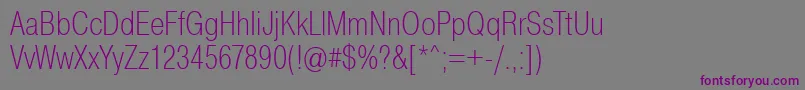 PragmaticaCondensedExtralight Font – Purple Fonts on Gray Background
