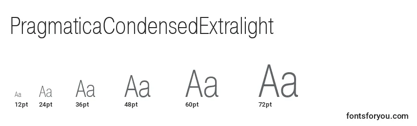 PragmaticaCondensedExtralight Font Sizes