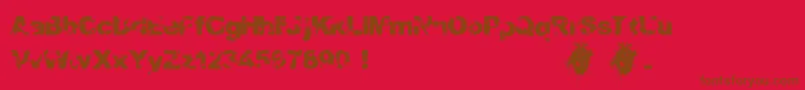 Condemnation Font – Brown Fonts on Red Background