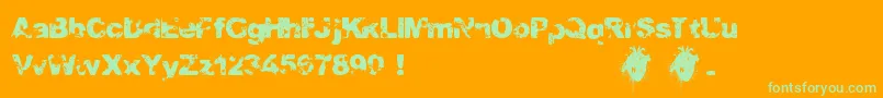 Condemnation Font – Green Fonts on Orange Background