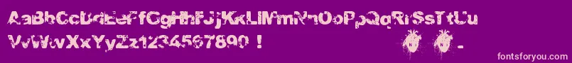 Condemnation Font – Pink Fonts on Purple Background