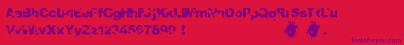 Condemnation Font – Purple Fonts on Red Background