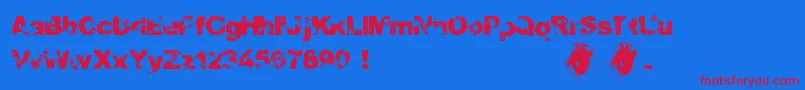 Condemnation Font – Red Fonts on Blue Background