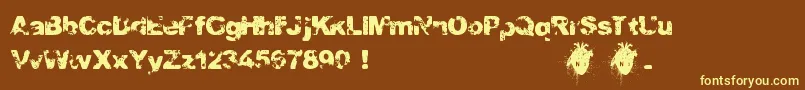 Condemnation Font – Yellow Fonts on Brown Background
