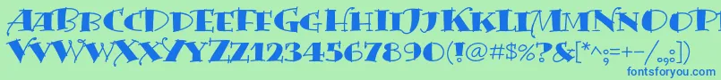 BermudalpstdSolid Font – Blue Fonts on Green Background