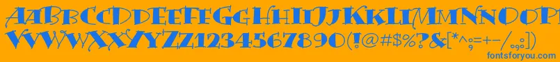 BermudalpstdSolid Font – Blue Fonts on Orange Background