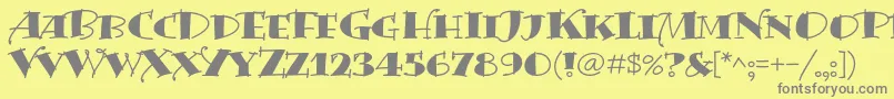 BermudalpstdSolid Font – Gray Fonts on Yellow Background