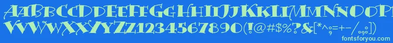 BermudalpstdSolid Font – Green Fonts on Blue Background