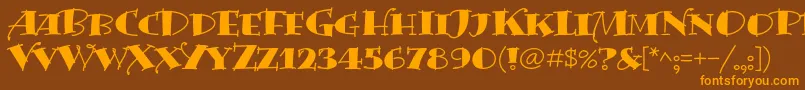 BermudalpstdSolid Font – Orange Fonts on Brown Background