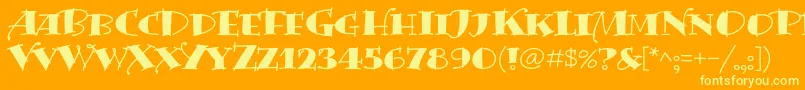 BermudalpstdSolid-Schriftart – Gelbe Schriften auf orangefarbenem Hintergrund