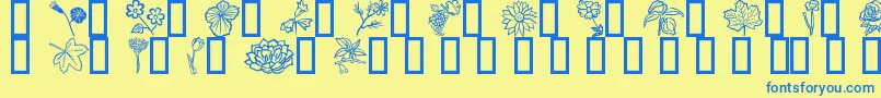 Fleurs6 Font – Blue Fonts on Yellow Background