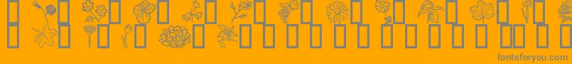 フォントFleurs6 – オレンジの背景に灰色の文字