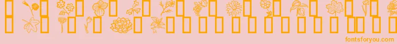 Saiba mais sobre a fonte Fleurs6 Fonte Fleurs6 – fontes laranjas em um fundo rosa