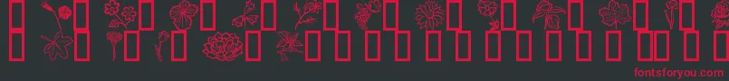 Fleurs6 Font – Red Fonts on Black Background