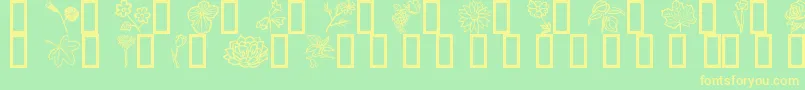 Fleurs6 Font – Yellow Fonts on Green Background