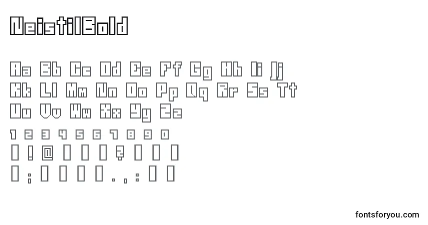 Czcionka NeistilBold – alfabet, cyfry, specjalne znaki