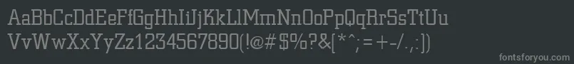 Fonte CivicRegular – fontes cinzas em um fundo preto