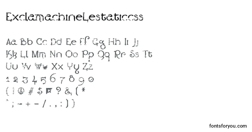 ExclamachineLestaticcss-fontti – aakkoset, numerot, erikoismerkit