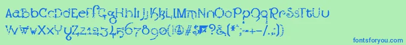 ExclamachineLestaticcss Font – Blue Fonts on Green Background