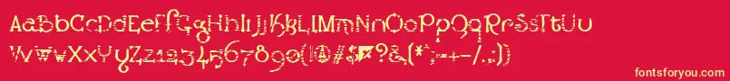 ExclamachineLestaticcss Font – Yellow Fonts on Red Background