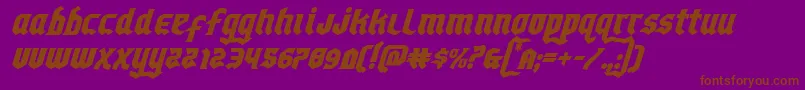 Empirecrownital-fontti – ruskeat fontit violetilla taustalla