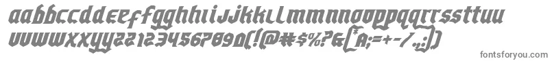 フォントEmpirecrownital – 白い背景に灰色の文字