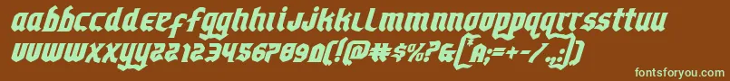 Шрифт Empirecrownital – зелёные шрифты на коричневом фоне