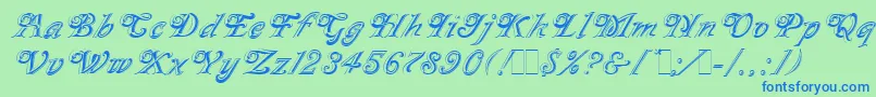 MilanoLet Font – Blue Fonts on Green Background