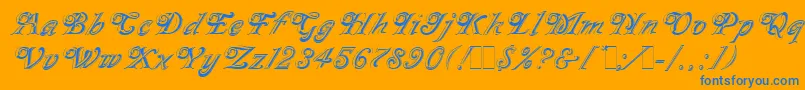 MilanoLet Font – Blue Fonts on Orange Background