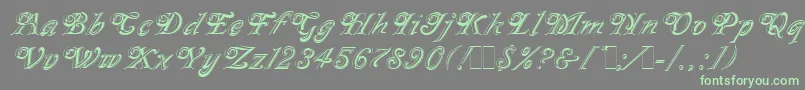 MilanoLet Font – Green Fonts on Gray Background