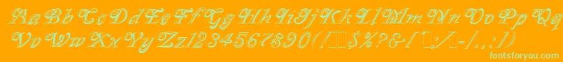 MilanoLet Font – Green Fonts on Orange Background