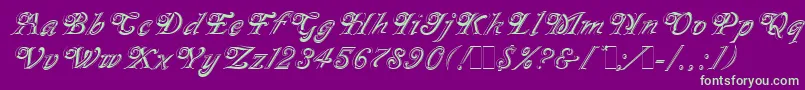 MilanoLet Font – Green Fonts on Purple Background