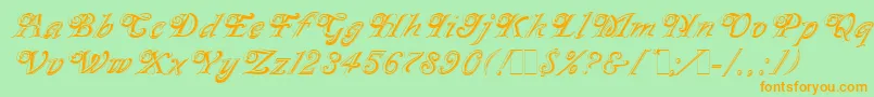 MilanoLet Font – Orange Fonts on Green Background