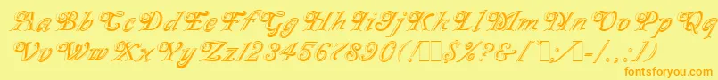 MilanoLet Font – Orange Fonts on Yellow Background