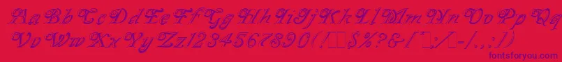 MilanoLet Font – Purple Fonts on Red Background