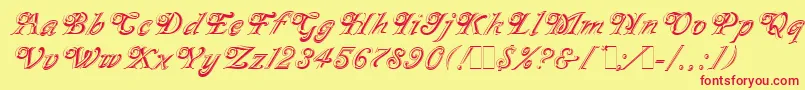 MilanoLet Font – Red Fonts on Yellow Background