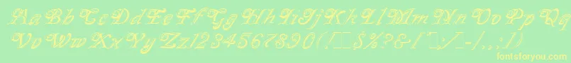 MilanoLet Font – Yellow Fonts on Green Background